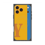 プレミアムスクエアケース with MagSafe［ オリジナル - initial color line - Y orange ］