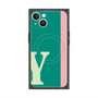 プレミアムスクエアケース with MagSafe［ オリジナル - initial color line - Y green ］