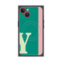 プレミアムスクエアケース with MagSafe［ オリジナル - initial color line - Y green ］