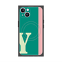 プレミアムスクエアケース with MagSafe［ オリジナル - initial color line - Y green ］