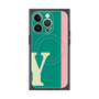 プレミアムスクエアケース with MagSafe［ オリジナル - initial color line - Y green ］