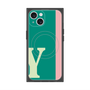 プレミアムスクエアケース with MagSafe［ オリジナル - initial color line - Y green ］