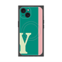 プレミアムスクエアケース with MagSafe［ オリジナル - initial color line - Y green ］