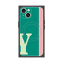 プレミアムスクエアケース with MagSafe［ オリジナル - initial color line - Y green ］