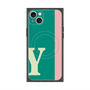 プレミアムスクエアケース with MagSafe［ オリジナル - initial color line - Y green ］