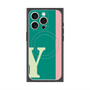 プレミアムスクエアケース with MagSafe［ オリジナル - initial color line - Y green ］