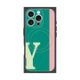 プレミアムスクエアケース with MagSafe［ オリジナル - initial color line - Y green ］