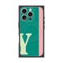 プレミアムスクエアケース with MagSafe［ オリジナル - initial color line - Y green ］