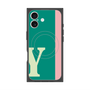 プレミアムスクエアケース with MagSafe［ オリジナル - initial color line - Y green ］