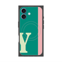 プレミアムスクエアケース with MagSafe［ オリジナル - initial color line - Y green ］