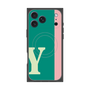 プレミアムスクエアケース with MagSafe［ オリジナル - initial color line - Y green ］