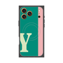 プレミアムスクエアケース with MagSafe［ オリジナル - initial color line - Y green ］