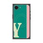 プレミアムスクエアケース with MagSafe［ オリジナル - initial color line - Y green ］