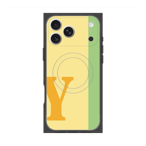 プレミアムスクエアケース with MagSafe［ オリジナル - initial color line - Y yellow ］