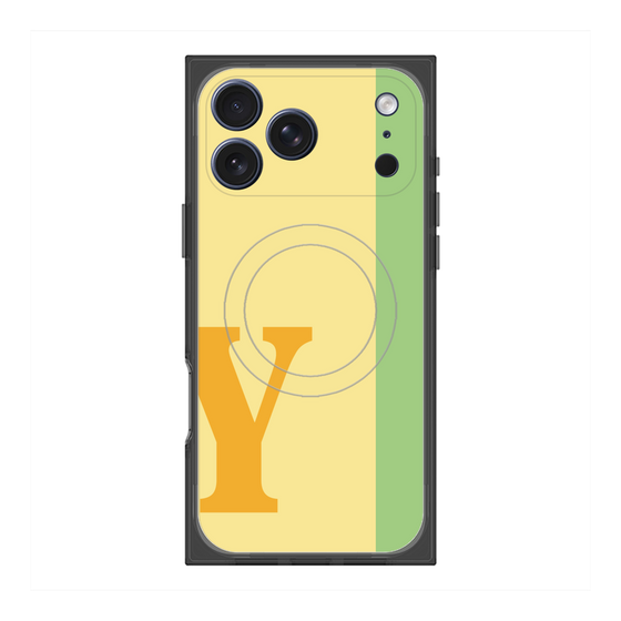 プレミアムスクエアケース with MagSafe［ オリジナル - initial color line - Y yellow ］