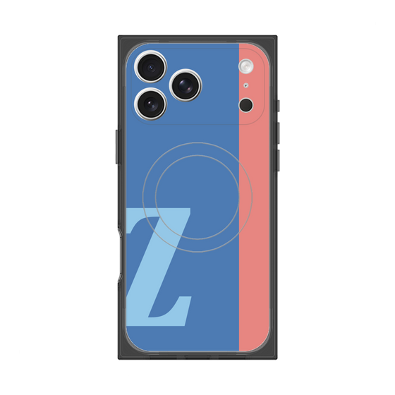 プレミアムスクエアケース with MagSafe［ オリジナル - initial color line - Z blue ］