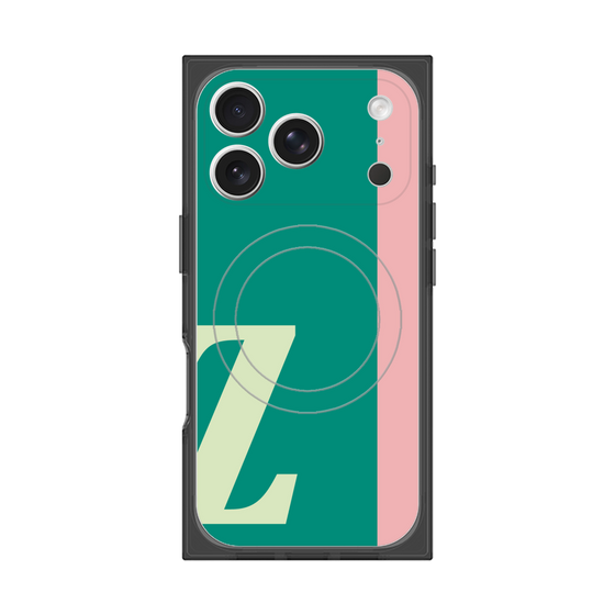 プレミアムスクエアケース with MagSafe［ オリジナル - initial color line - Z green ］