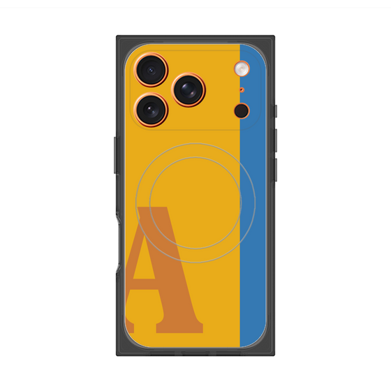 プレミアムスクエアケース with MagSafe［ オリジナル - initial color line - A orange ］