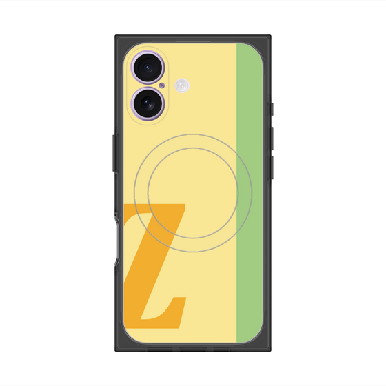 プレミアムスクエアケース with MagSafe［ オリジナル - initial color line - Z yellow ］