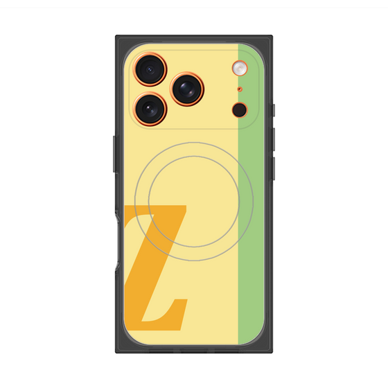 プレミアムスクエアケース with MagSafe［ オリジナル - initial color line - Z yellow ］