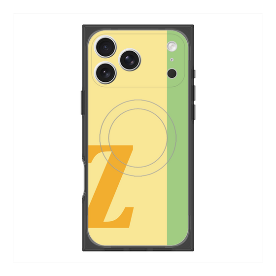 プレミアムスクエアケース with MagSafe［ オリジナル - initial color line - Z yellow ］
