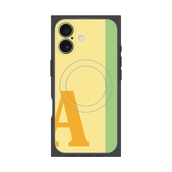 プレミアムスクエアケース with MagSafe［ オリジナル - initial color line - A yellow ］