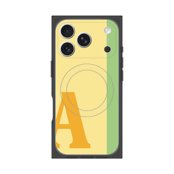 プレミアムスクエアケース with MagSafe［ オリジナル - initial color line - A yellow ］