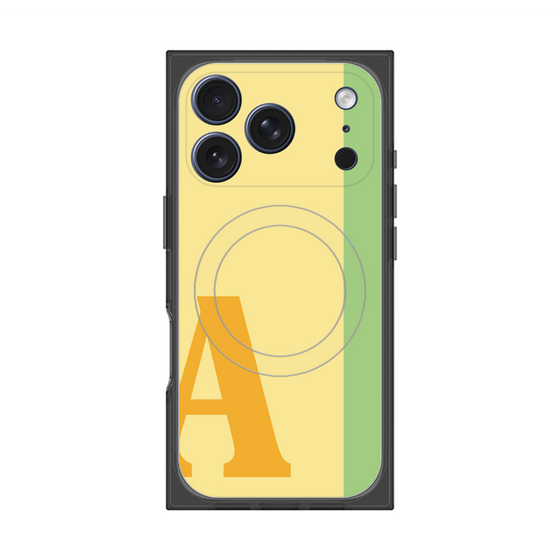 プレミアムスクエアケース with MagSafe［ オリジナル - initial color line - A yellow ］