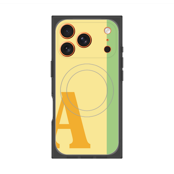 プレミアムスクエアケース with MagSafe［ オリジナル - initial color line - A yellow ］