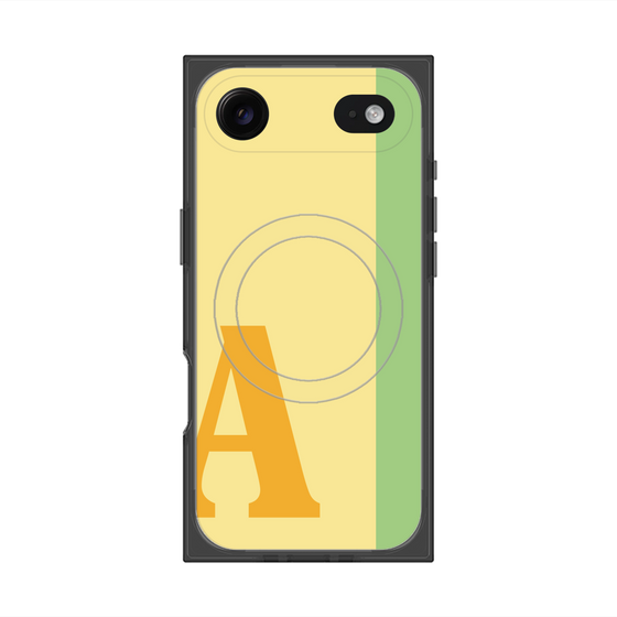 プレミアムスクエアケース with MagSafe［ オリジナル - initial color line - A yellow ］