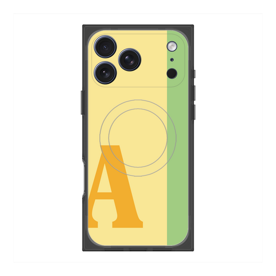 プレミアムスクエアケース with MagSafe［ オリジナル - initial color line - A yellow ］