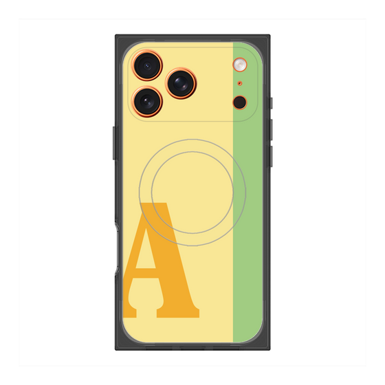 プレミアムスクエアケース with MagSafe［ オリジナル - initial color line - A yellow ］