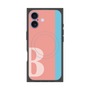 プレミアムスクエアケース with MagSafe［ オリジナル - initial color line - B pink ］