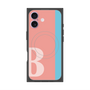 プレミアムスクエアケース with MagSafe［ オリジナル - initial color line - B pink ］