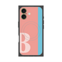 プレミアムスクエアケース with MagSafe［ オリジナル - initial color line - B pink ］