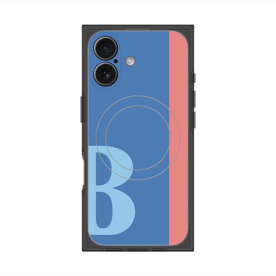 プレミアムスクエアケース with MagSafe［ オリジナル - initial color line - B blue ］