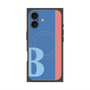 プレミアムスクエアケース with MagSafe［ オリジナル - initial color line - B blue ］