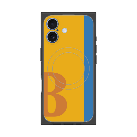 プレミアムスクエアケース with MagSafe［ オリジナル - initial color line - B orange ］