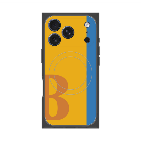 プレミアムスクエアケース with MagSafe［ オリジナル - initial color line - B orange ］