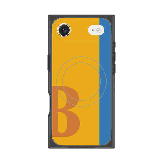 プレミアムスクエアケース with MagSafe［ オリジナル - initial color line - B orange ］