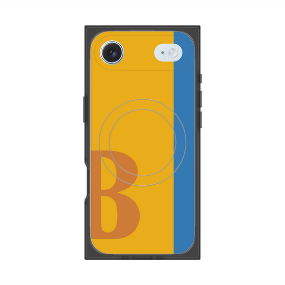 プレミアムスクエアケース with MagSafe［ オリジナル - initial color line - B orange ］