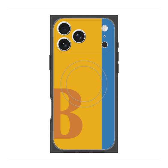 プレミアムスクエアケース with MagSafe［ オリジナル - initial color line - B orange ］