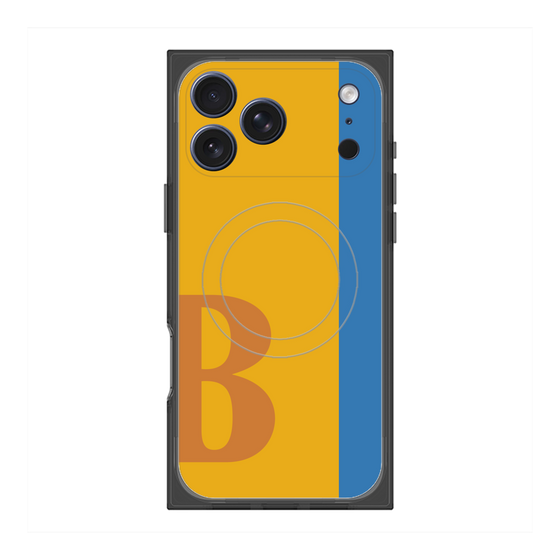 プレミアムスクエアケース with MagSafe［ オリジナル - initial color line - B orange ］