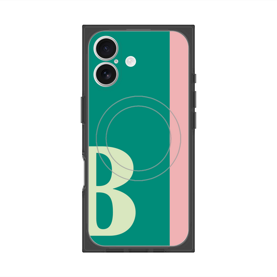 プレミアムスクエアケース with MagSafe［ オリジナル - initial color line - B green ］