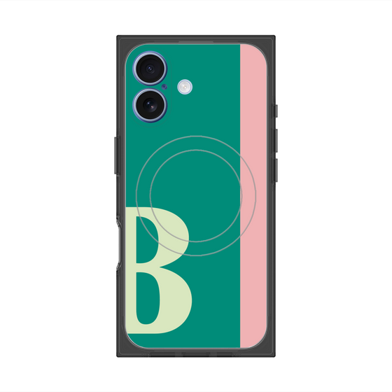 プレミアムスクエアケース with MagSafe［ オリジナル - initial color line - B green ］