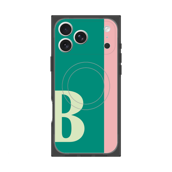 プレミアムスクエアケース with MagSafe［ オリジナル - initial color line - B green ］