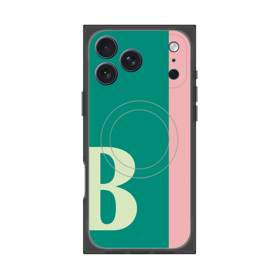 プレミアムスクエアケース with MagSafe［ オリジナル - initial color line - B green ］