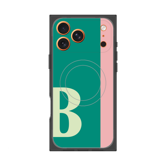 プレミアムスクエアケース with MagSafe［ オリジナル - initial color line - B green ］