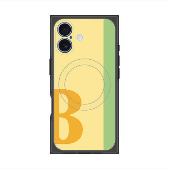 プレミアムスクエアケース with MagSafe［ オリジナル - initial color line - B yellow ］