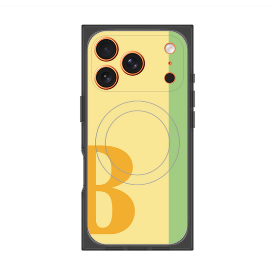 プレミアムスクエアケース with MagSafe［ オリジナル - initial color line - B yellow ］